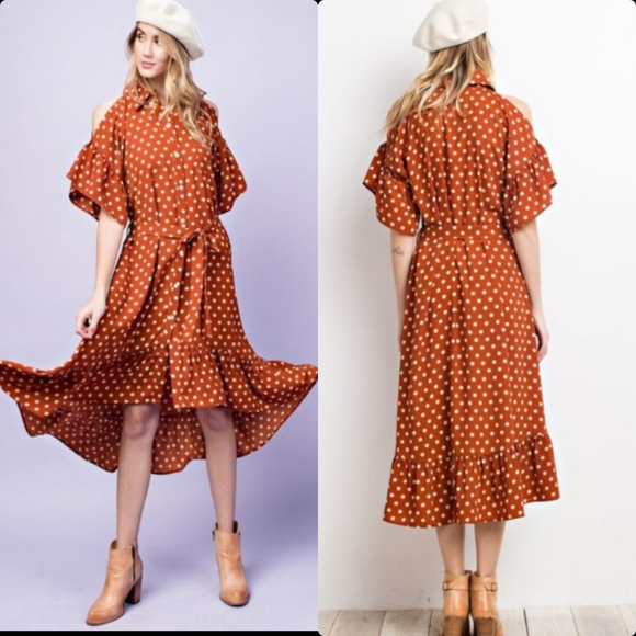 easel Dresses & Skirts - 🌴Easel l POLKA DOT MIDI WRAP DRESS-101